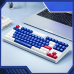 Проводная клавиатура INPHIC K9 с RGB подсветкой, подключение USB-TypeC, компактная, тихая, сине-белый (Ukr)