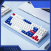 Проводная клавиатура INPHIC K9 с RGB подсветкой, подключение USB-TypeC, компактная, тихая, бело-синий (Ukr)