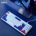 Проводная клавиатура INPHIC K9 с RGB подсветкой, подключение USB-TypeC, компактная, тихая, бело-синий (Ukr)