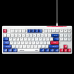 Проводная клавиатура INPHIC K9 с RGB подсветкой, подключение USB-TypeC, компактная, тихая, бело-синий (Ukr)
