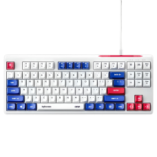 Проводная клавиатура INPHIC K9 с RGB подсветкой, подключение USB-TypeC, компактная, тихая, бело-синий (Ukr)