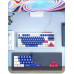 Проводная клавиатура INPHIC K9 с RGB подсветкой, подключение USB-TypeC, компактная, тихая, сине-белый (Ukr)