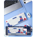 Проводная клавиатура INPHIC K9 с RGB подсветкой, подключение USB-TypeC, компактная, тихая, бело-синий (Ukr)