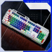 Клавиатура INPHIC K9 MECHA проводная полноразмерная с регулируемой RGB подсветкой, бесшумная, сине-белый (Ukr)