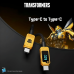 Зарядний кабель TRANSFORMERS TF-A18 USB-C to Type-C 60W, з дисплеєм, плетений, 1м, жовтий