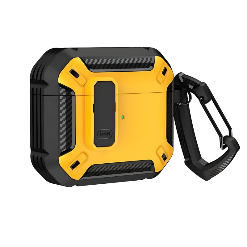 Протиударний захисний чохол для AirPods Pro 2 з карабіном і клямкою OPEN (YELLOW)