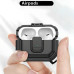 Захисний удароміцний чохол для навушників AirPods PRO 2 з карабіном та засувкою, чорний