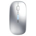 Миша бездротова Inphic M1Pro з підключенням USB 2.4ГГц + Bluetooth, акумулятором, 2400 DPI, срібло