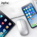 Миша бездротова Inphic M1Pro з підключенням USB 2.4ГГц + Bluetooth, акумулятором, 2400 DPI, срібло