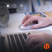 Миша бездротова Inphic M1Pro з підключенням USB 2.4ГГц + Bluetooth, акумулятором, 2400 DPI, срібло