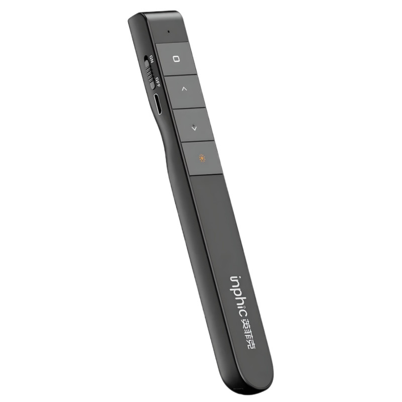 Пульт презентер Inphic PL1 для презентацій, з USB2.4G, на акумуляторі, з лазерною указкою, чорний