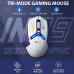 Миша ігрова Inphic IN9 Upgrade з комбінованим підключенням, RGB, 12000 DPI, біло-сірий