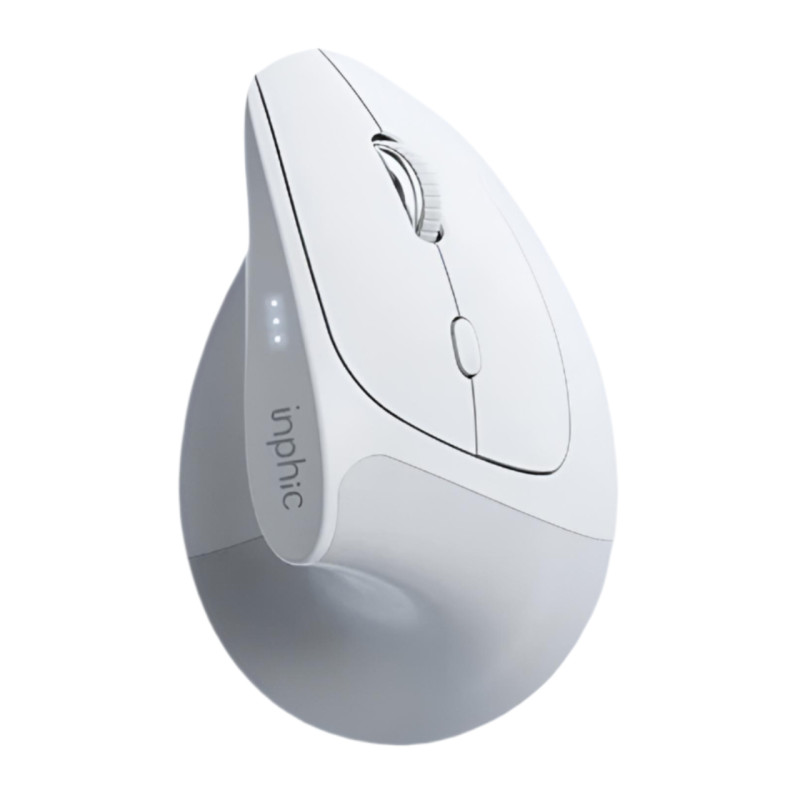 Вертикальна миша Inphic X9 PRO з комбінованим підключенням, 12800 DPI, біла