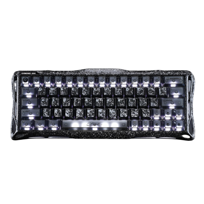 Ігрова клавіатура магнітна дротова GravaStar Mercury V60 Pro Special Edition - Cyber Frost Black