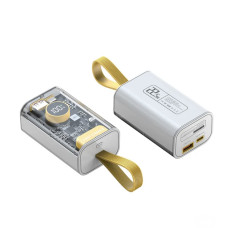 УМБ Powerbank CYBERPUNK YM673, QC22,5W + PD20W, повербанк, 10000 mAh (white)