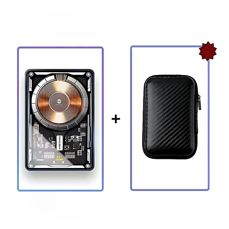 УМБ, повербанк с магнитной беспроводной зарядкой WEKOME WP-289 Power Bank MagSafe, 10000mAh + чехол в подарок