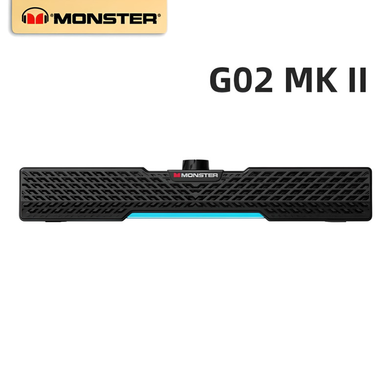 Портативна бездротова колонка MONSTER GAME AIRMARS G02MK II, Bluetooth, з підсвічуванням RGB, 1200 mAh, black