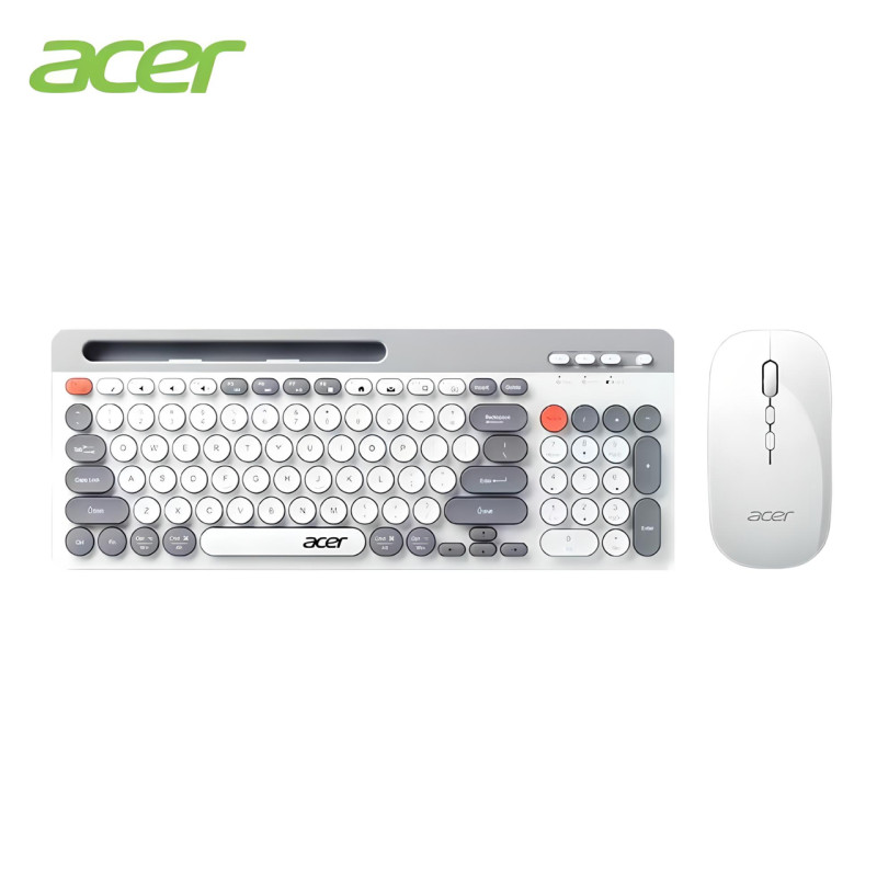 Бездротовий комплект ACER OKR215 клавіатура + миша, Bluetooth+2.4 ГГц, white