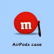 Захисний силіконовий чохол M&M для навушників AirPods PRO / PRO 2 з карабіном, червоний