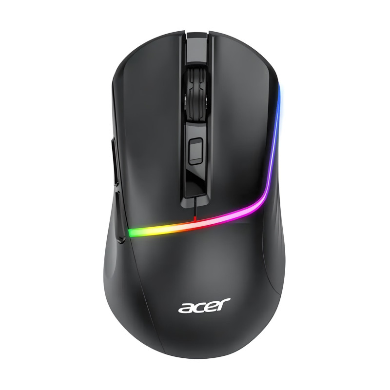 Миша ACER OMR210 ігрова з комбінованим підключенням USB, Bluetooth, USB 2.4ГГц, RGB, 7200 DPI, чорний